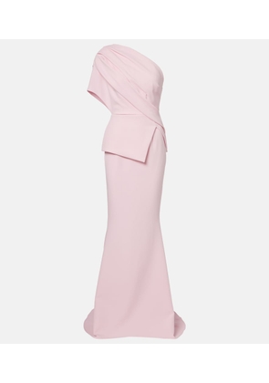 Safiyaa Elyna one-shoulder crepe gown