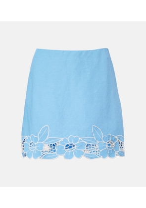 Rixo Nancye cutout linen-blend miniskirt