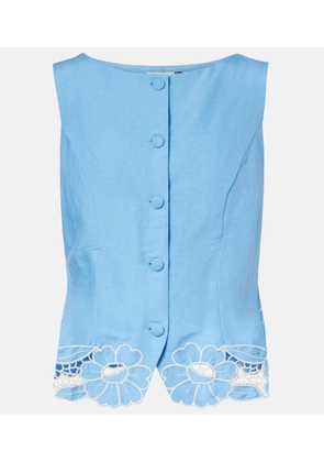 Rixo Lucca linen-blend vest