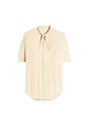 Short-sleeved shirt with scarf