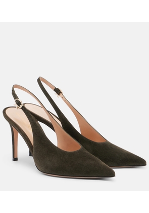 Gianvito Rossi Robbie suede slingback pumps