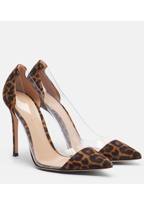 Gianvito Rossi Plexi leopard-print suede and TPU pumps