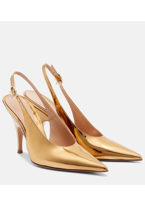 Gianvito Rossi Sofia metallic leather slingback pumps