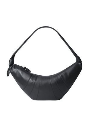 Croissant large smooth leather bag