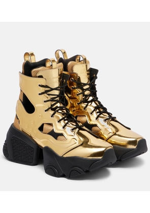 Noir Kei Ninomiya x Reebok metallic-effect cutout platform ankle boots