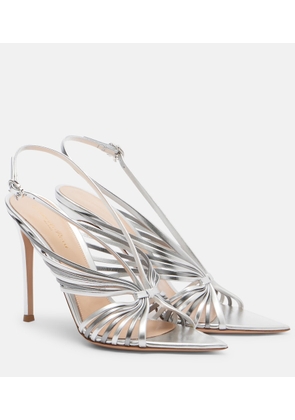 Gianvito Rossi Metallic leather slingback sandals
