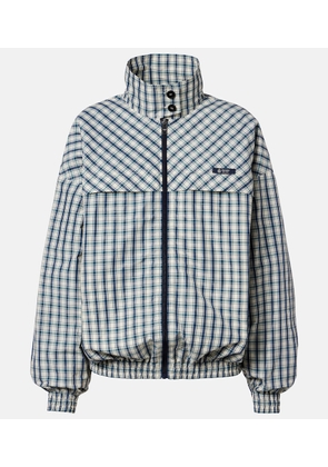 Prada Checked cotton-blend chambray jacket