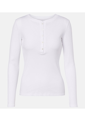 Nili Lotan Jordan ribbed-knit cotton Henley shirt