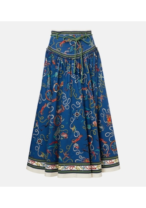 Alemais Cove printed cotton maxi skirt