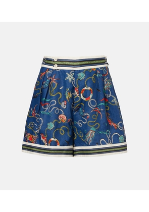 Alemais Cove printed linen shorts