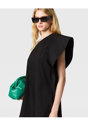 Stella McCartney - Washed Cotton Asymmetric Mini Dress, , Size: 40