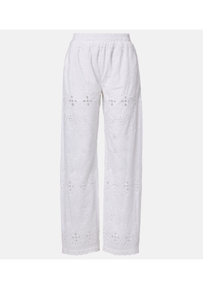 Melissa Odabash Lula embroidered cotton wide-leg pants