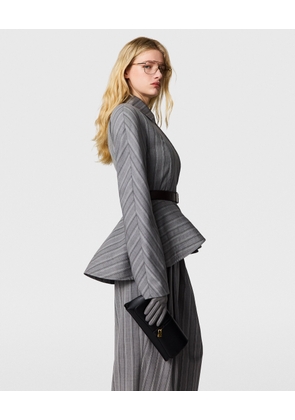 Stella McCartney - Striped Tailored Peplum Jacket, , Size: 42