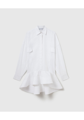 Stella McCartney - Poplin Peplum Piqué Shirt Dress, , Size: 40