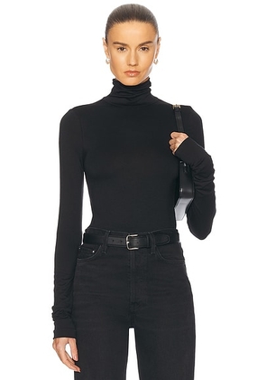 Eterne Fitted Turtleneck Top in Black - Black. Size L (also in ).