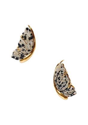 CHAN LUU Butterfly Earrings in Jasper - Metallic Gold. Size all.