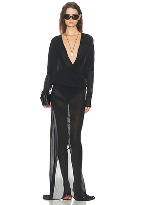 Entire Studios Robe Dress in Black - Black. Size L (also in M, S).