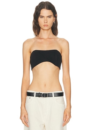 AGOLDE X Maria McManus Denim Bra in Washed Black - Black. Size L (also in S, XS).