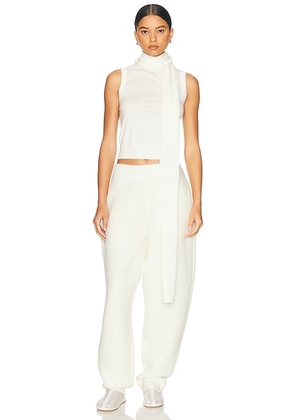 Helsa Charlee Knit Scarf Top in Ivory - Ivory. Size XS (also in ).