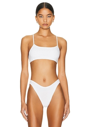 Helsa Bralette in 2nd Skin Jersey in White - White. Size S (also in ).