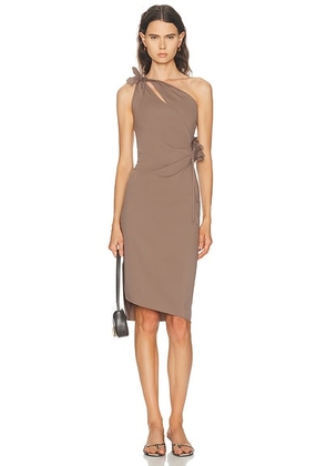 Coperni Asymmetric Mini Flower Gown in Brown - Brown. Size L (also in ).