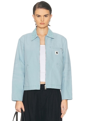 Carhartt WIP OG Detroit Jacket in Tourmaline & Tourmaline Stone Canvas - Baby Blue. Size L (also in M, S, XS).