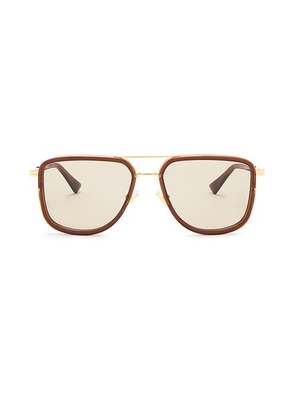 Bottega Veneta Metal Combi Pilot Sunglasses in Gold & Brown - Metallic Gold,Brown. Size all.