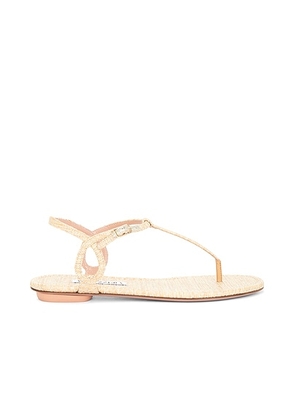 Aquazzura Almost Bare Sandal Flat in Natural & Silver - Beige. Size 36 (also in 37, 37.5, 38.5, 39, 39.5, 40, 41).