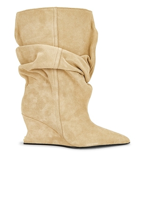 BALMAIN Ankle Wedge Boot in Beige - Beige. Size 36 (also in ).