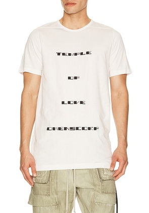 DRKSHDW by Rick Owens Temple of Love Owenscorp Graphic Level T in Milk & Black - White. Size L (also in M, S, XL/1X).