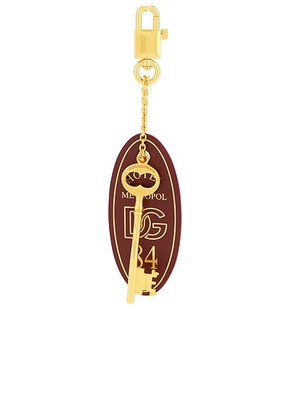 Dolce & Gabbana Leather Key Ring in Wine - Wine. Size all.