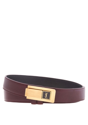Saint Laurent Charniere Buckle Belt In Smooth Leather
