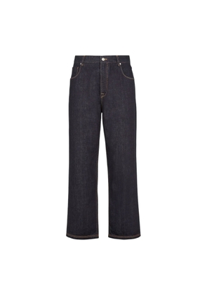 Fendi Mens Long Denim Straight-Cut Jeans