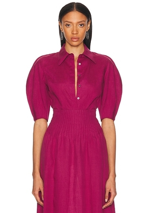 Gabriela Hearst Sansi Top in Raspberry - Pink. Size 36 (also in ).