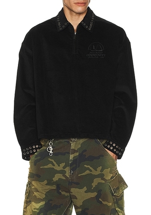 Honor The Gift Brushed 1/4 Zip Sweater in Black - Black. Size S (also in ).