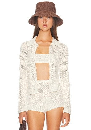 Helsa Rieley Cardigan in Ivory - Ivory. Size S (also in ).
