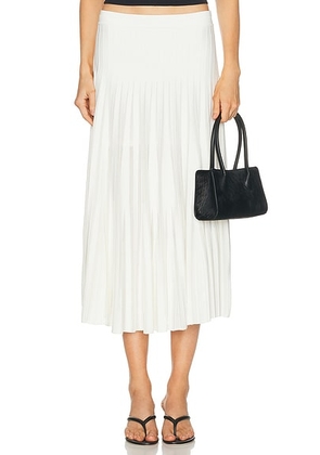 SIMKHAI Margoux Knit Midi Skirt in Ivory - Ivory. Size M (also in S, XS).