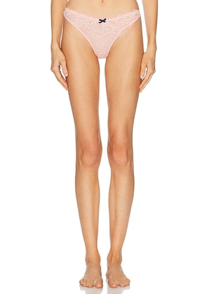 Fleur du mal Bianca Lace Thong in Pink Lady - Pink. Size 1 (also in 2, 3, 4).