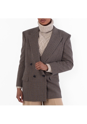 Saint Laurent Vichy Wool Checked Blazer Jacket, Brand Size 40