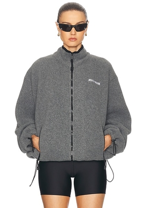 Miu Miu Zip Up Jacket in Grey - Grey. Size S (also in ).