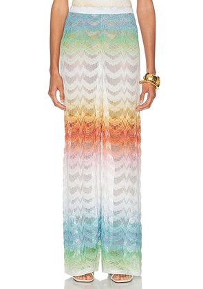 Missoni Straight Leg Trouser in Multicolor - White,Blue. Size 42 (also in 36, 38).