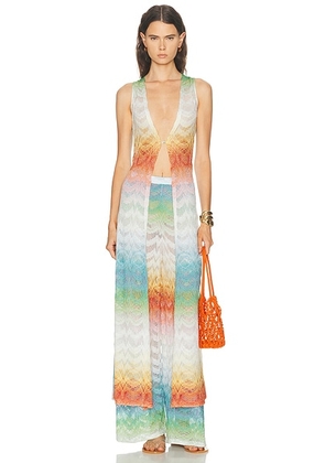 Missoni Long Coverup Top in Multicolor - White,Blue. Size 42 (also in 36).