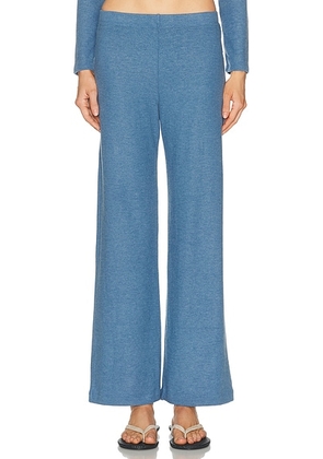 LESET Lauren Wide Leg Pant in Bleuet Melange - Blue. Size L (also in M, S, XS).