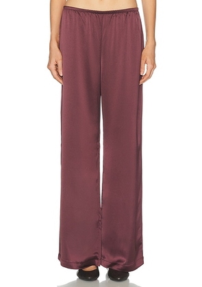 LESET Barb Wide Leg Pant in Malbec - Wine. Size L (also in M, S, XS).