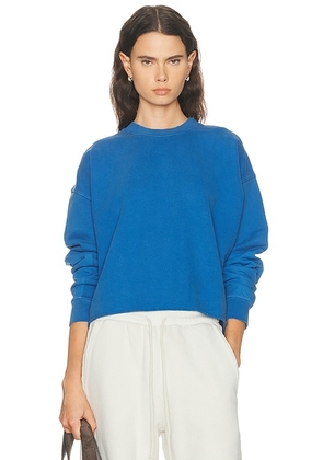 LESET Jamie Patch Crewneck Sweater in Bleuet - Royal. Size L (also in M, S, XS).
