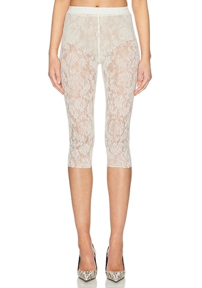 MARIANNA SENCHINA Decadence Biker Short in Milky With Milky Flower Pattern - Cream. Size L (also in S, XS).