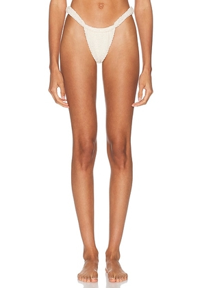 Montce x Elsa Hosk Sandra Bikini Bottom in Amalia Texture - Beige. Size L (also in M, S, XL, XS).