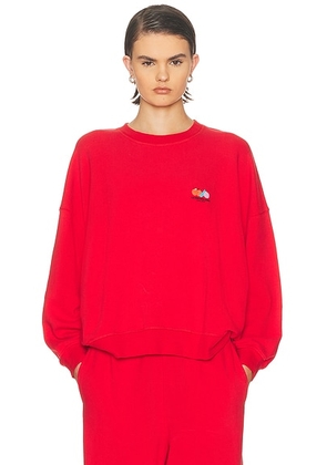 American Vintage Atubay Sweatshirt in Tomate - Red. Size L (also in M, S).