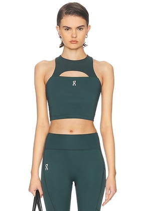 On Train Volt Crop Top in Obsidian - Dark Green. Size L (also in M, S, XS).