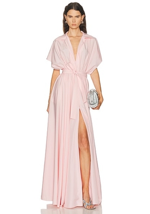 Norma Kamali Super Oversized Shirt Flared Gown in Ballet Pink - Pink. Size L (also in M, S, XL, XS).